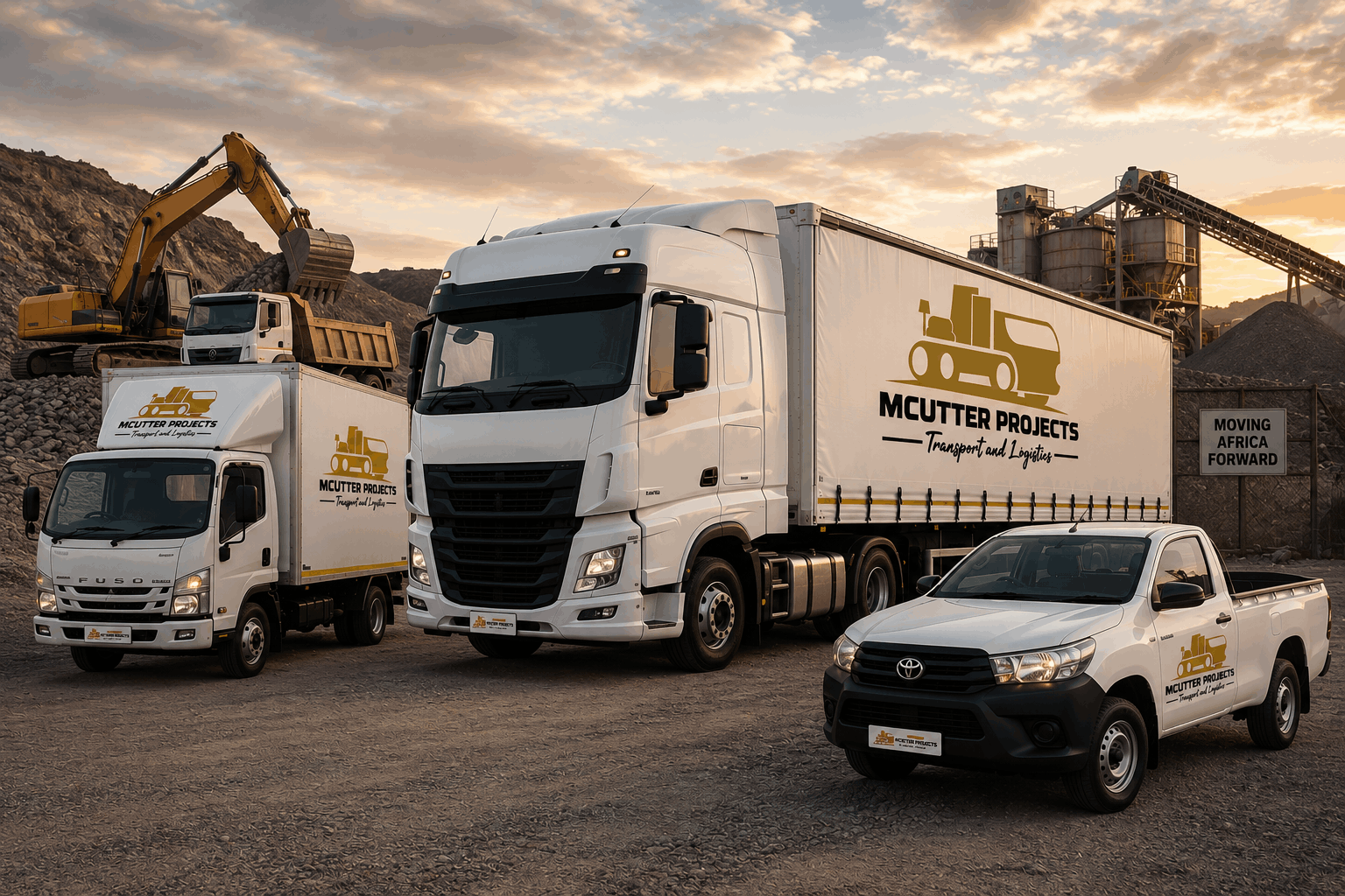 Mcutter Logistics trucks serving mining and cargo clients in Africa
