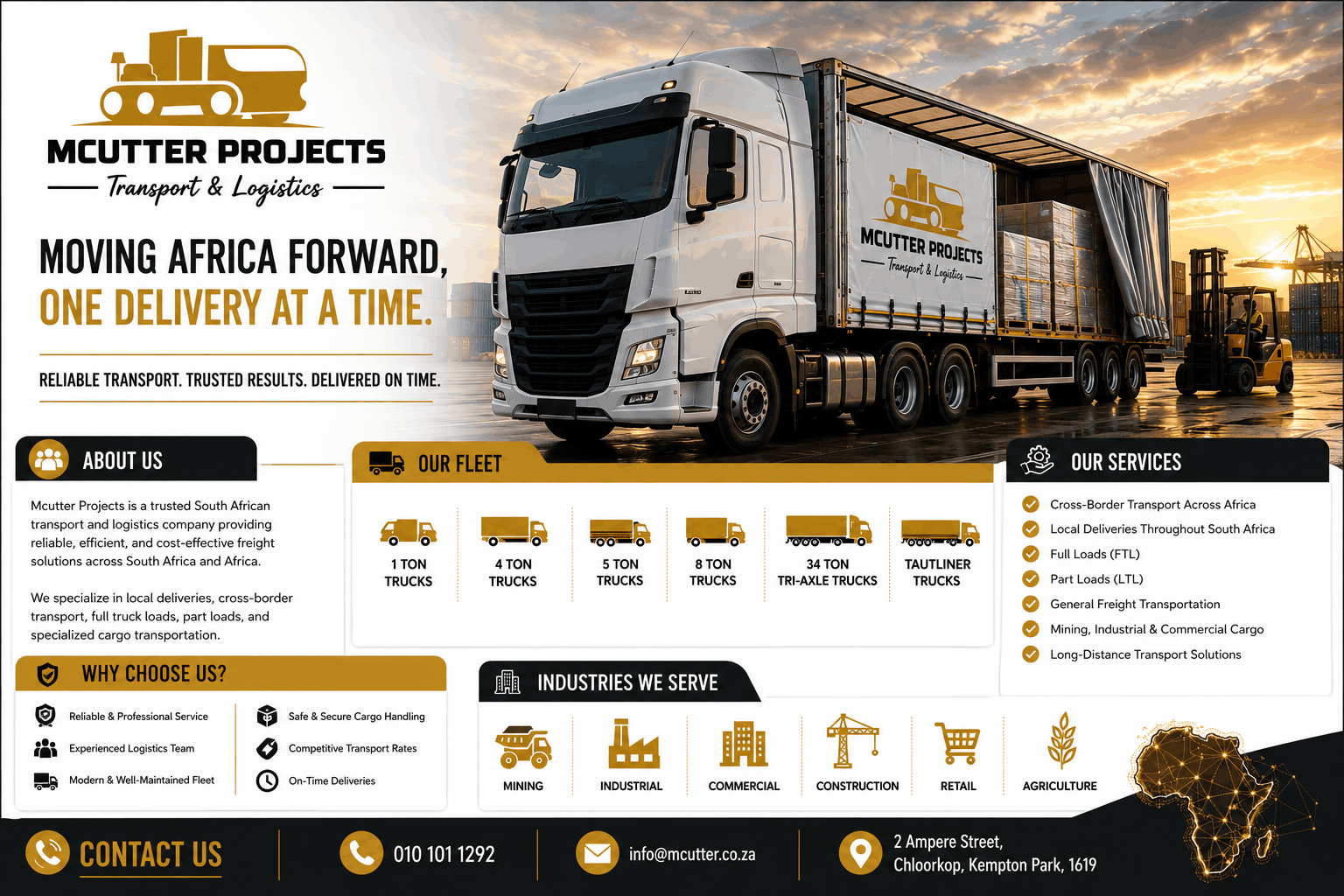 Zambia logistics and cargo transport truck